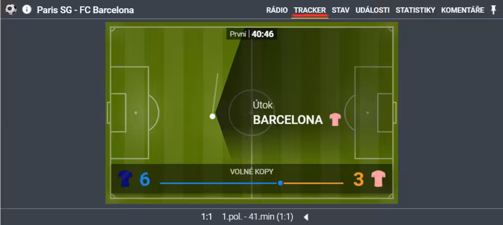 Tipsport TV tracker live