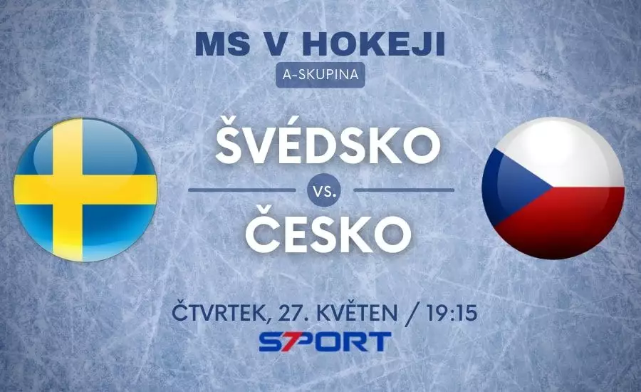 MS v hokeji 2021 Česko - Švédsko živě: livestream zdarma