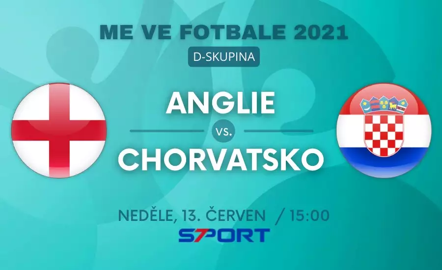 Anglie - Chorvatsko live EURO 2021 zápas skupiny D dnes