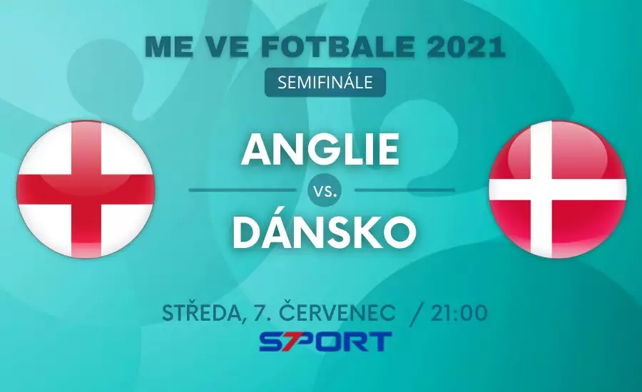 Anglie - Dánsko live EURO 2021 zápas semifinále dnes