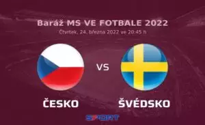 Švédsko - Česko baráž 2022