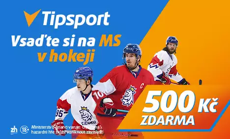 Tipsport bonus 500 Kč zdarma MS v hokeji