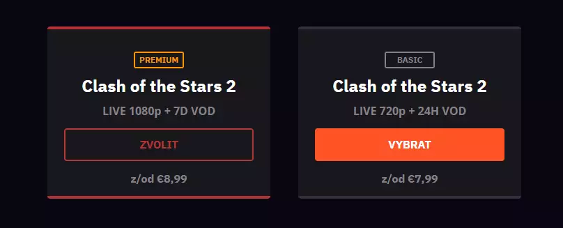 Clash of the Stars PPV varianty