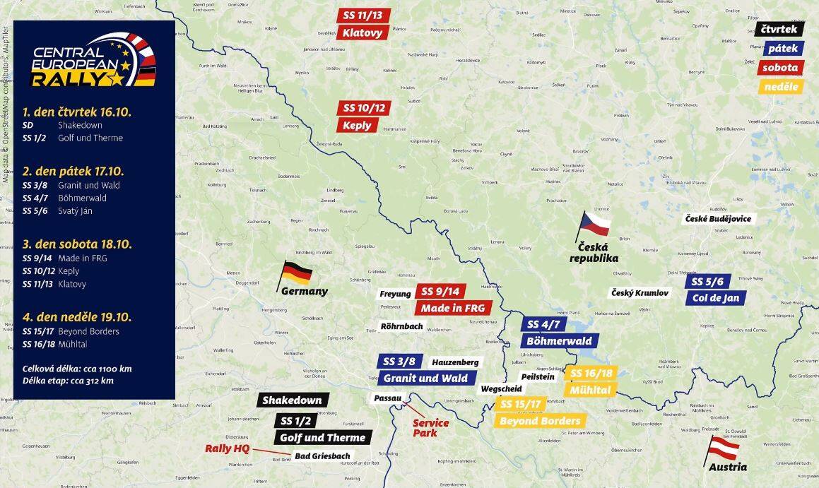 Středoevropská rally 2025 – program, mapy RZ, vstupenky, startovní listina 2 Stredoevropska rally 2025 mapa