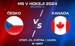 Česko - Kanada MS v hokeji 2024