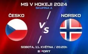 Česko - Norsko na MS v hokeji 2024