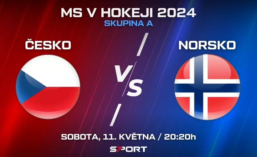 Česko - Norsko na MS v hokeji 2024