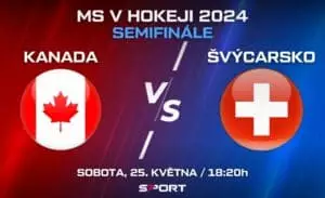 Kanada - Švýcarsko semifinále MS v hokeji 2024