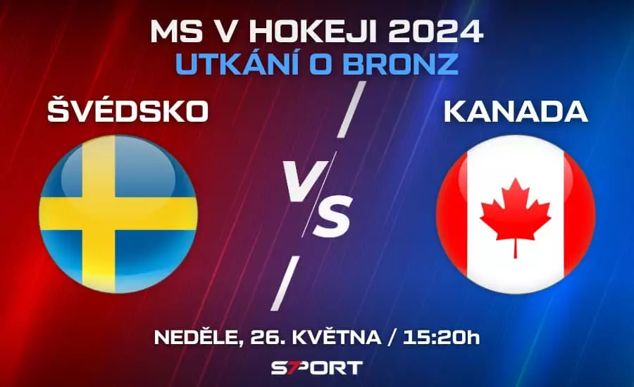 Švédsko - Kanada zápas o bronz MS v hokeji 2024