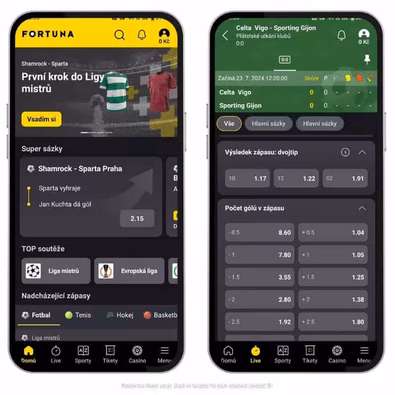 Mobilní aplikace Fortuna