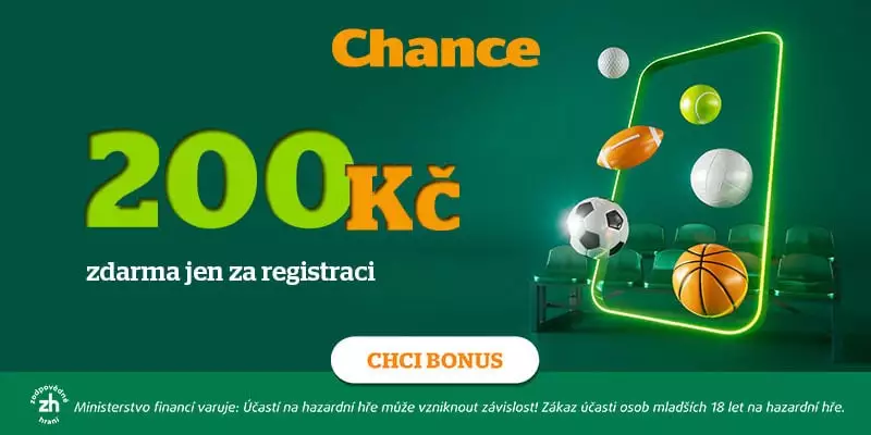 Bonus 200 Kč za registraci od Chance