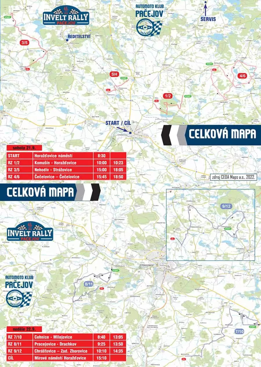 Mapa Rally Pačejov 2024