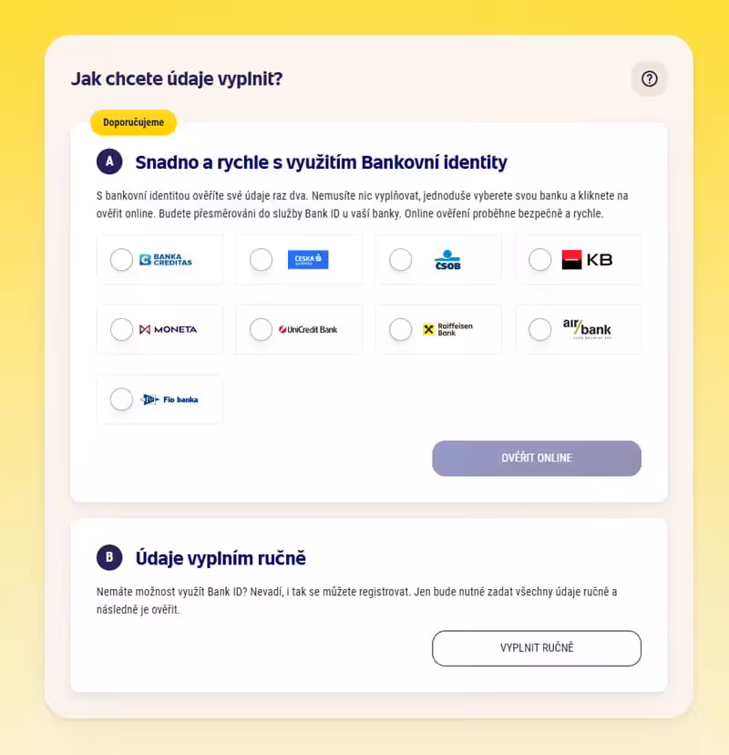 Sazkabet vyplnění údajů