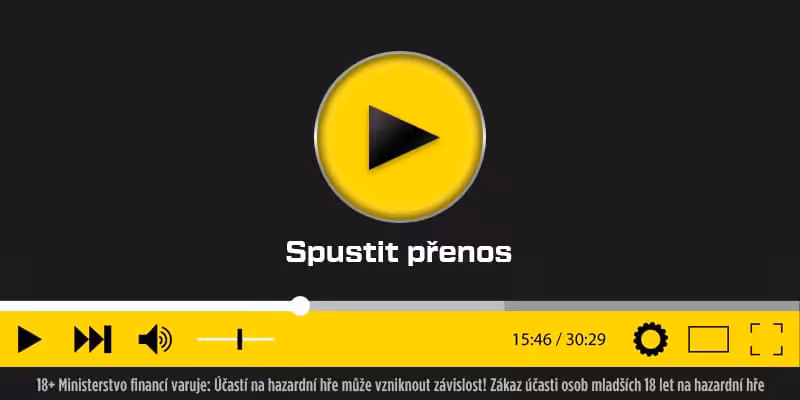 Žlutý live stream banner