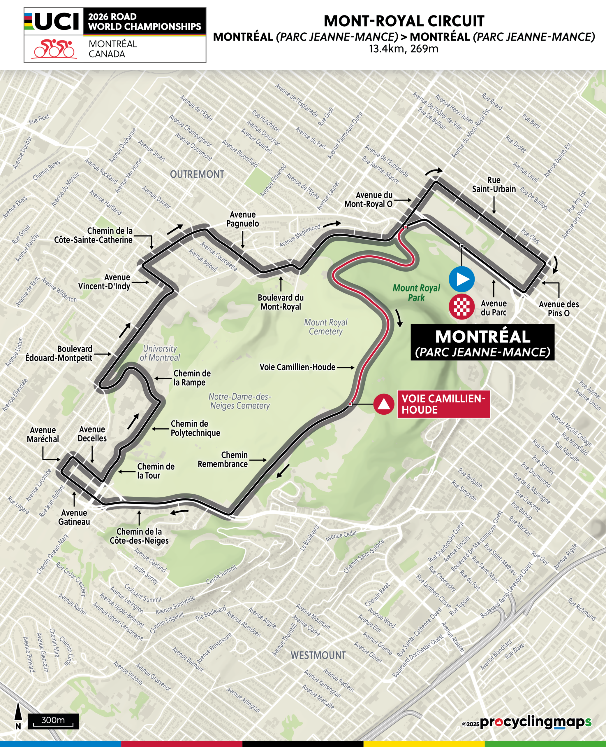Mapa MS v cyklistice 2026
