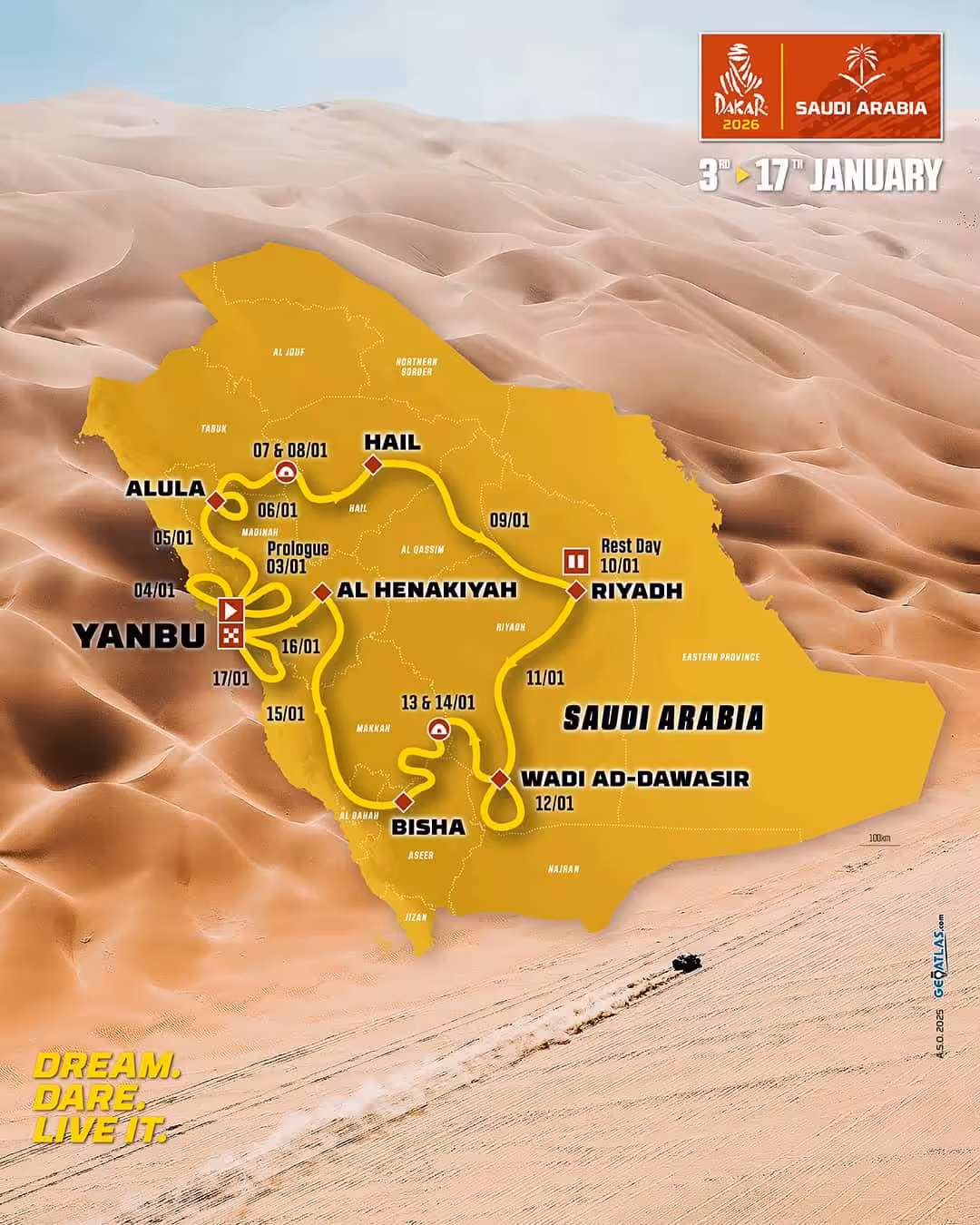 Rally Dakar 2026 mapa