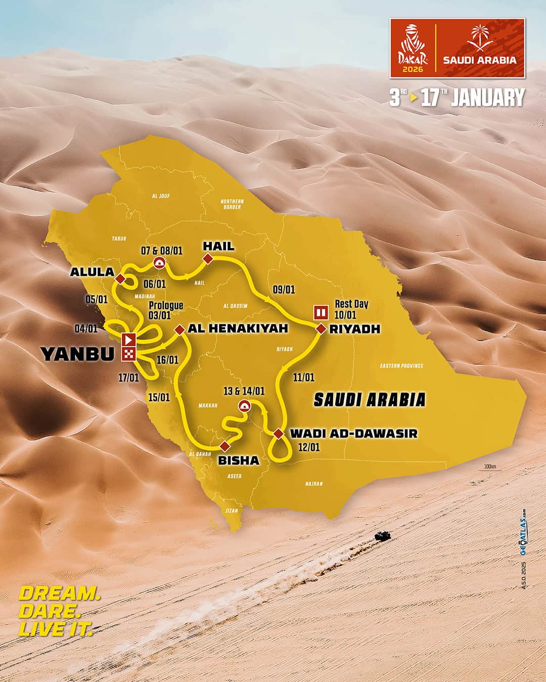 Rally Dakar 2026 mapa