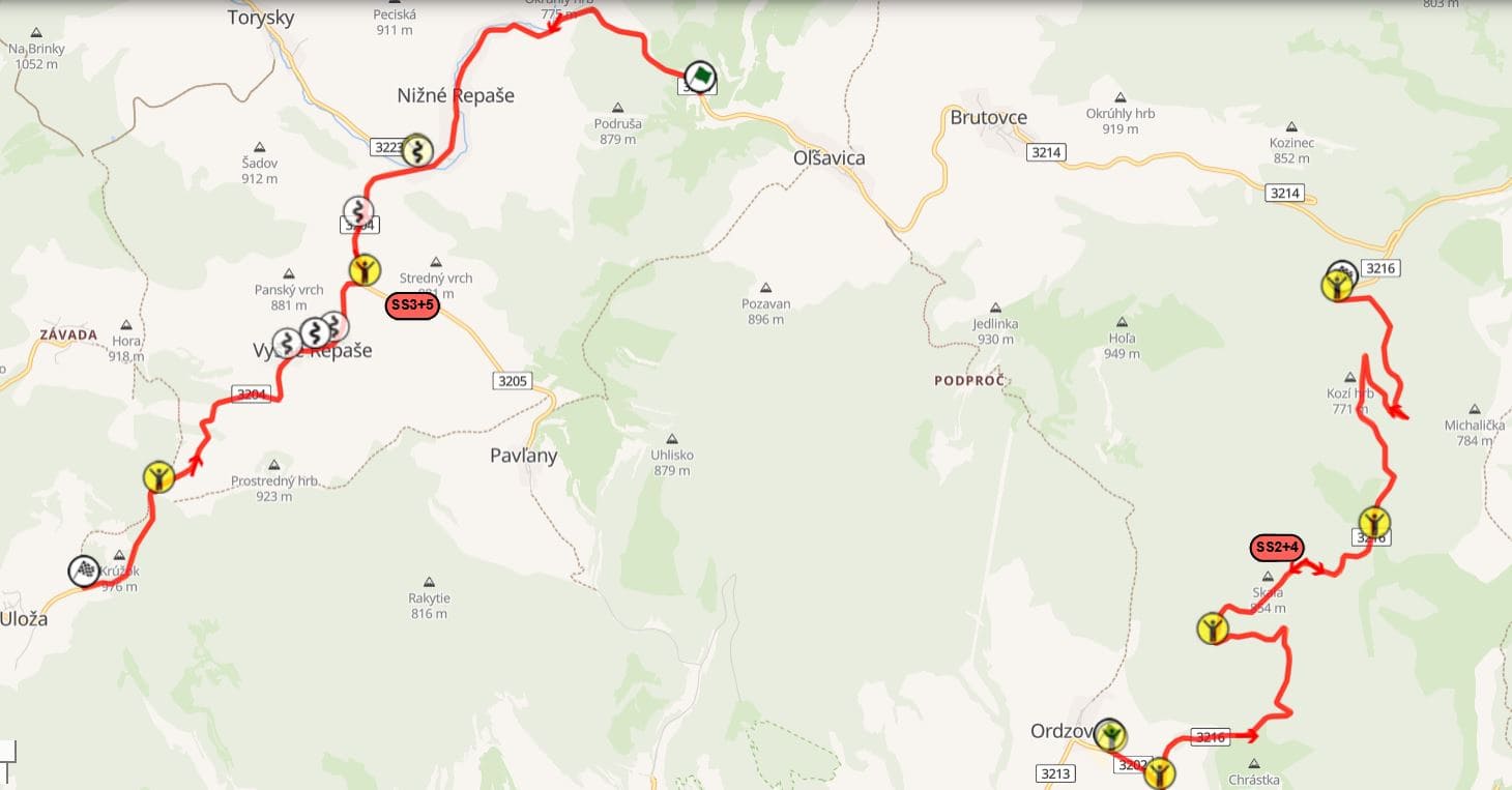 Mapa Rallye tatry 2026