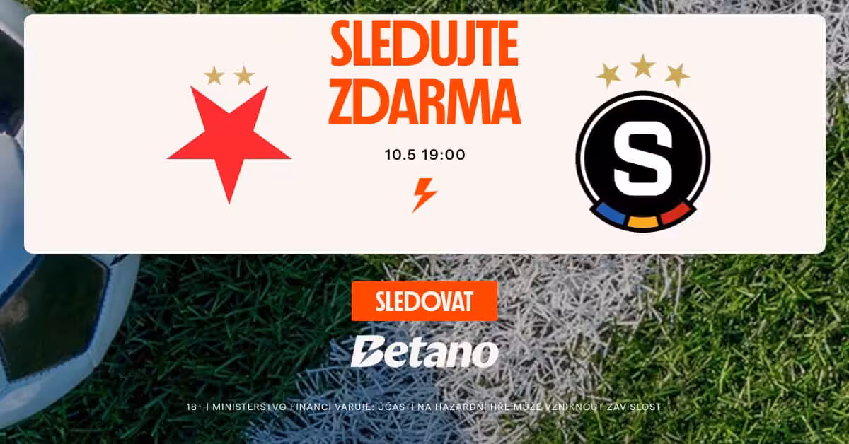 Slavia - Sparta Chance liga 10.5. na Betano