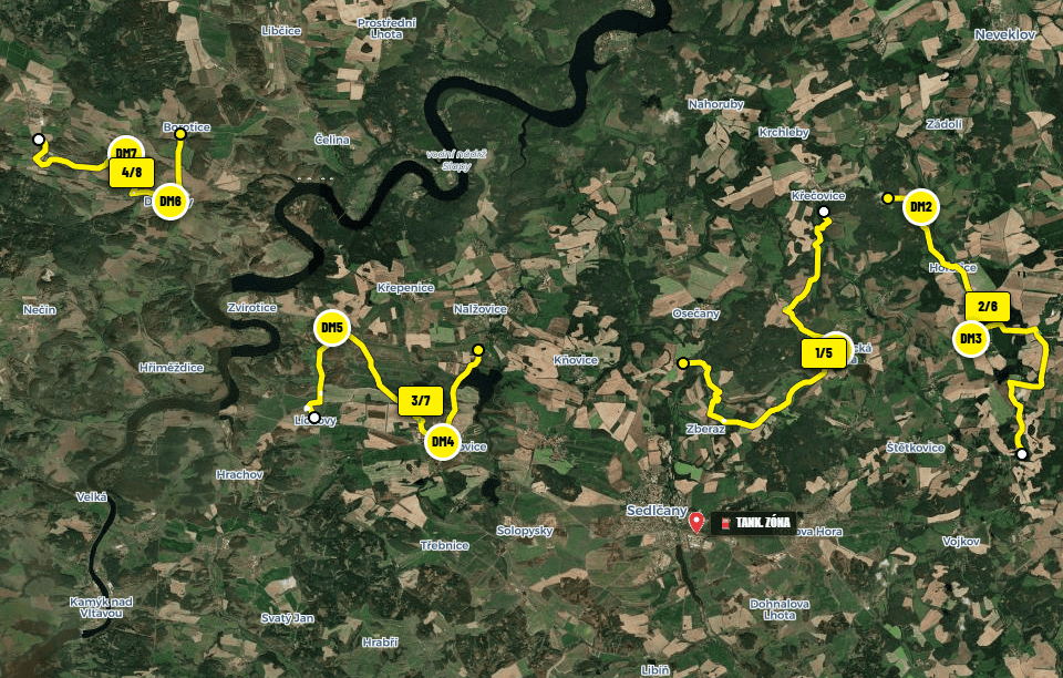 Mapa Rally Příbram 2026