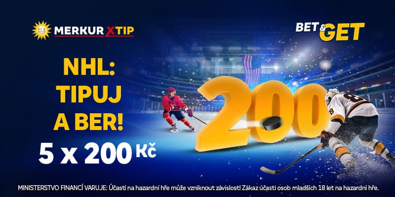 Tipuj NHL s bonusem 5krát 200 Kč od MerkurXtip