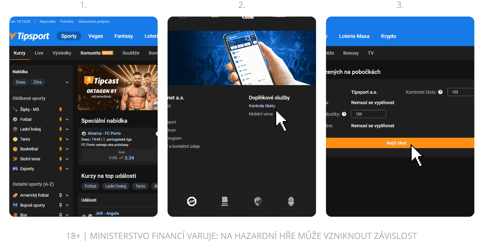 Tipsport kontrola herního tiketu online kontrola tiketu vsazeného na pobočce