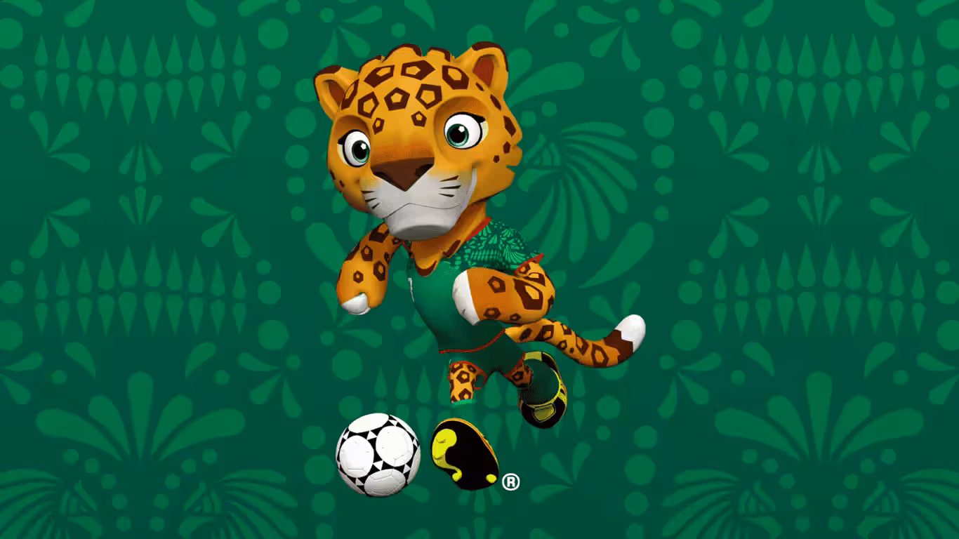 Maskoti na MS ve fotbale 2026 jaguár Zayu Maskoti na MS ve fotbale 2026 jaguár Zayu