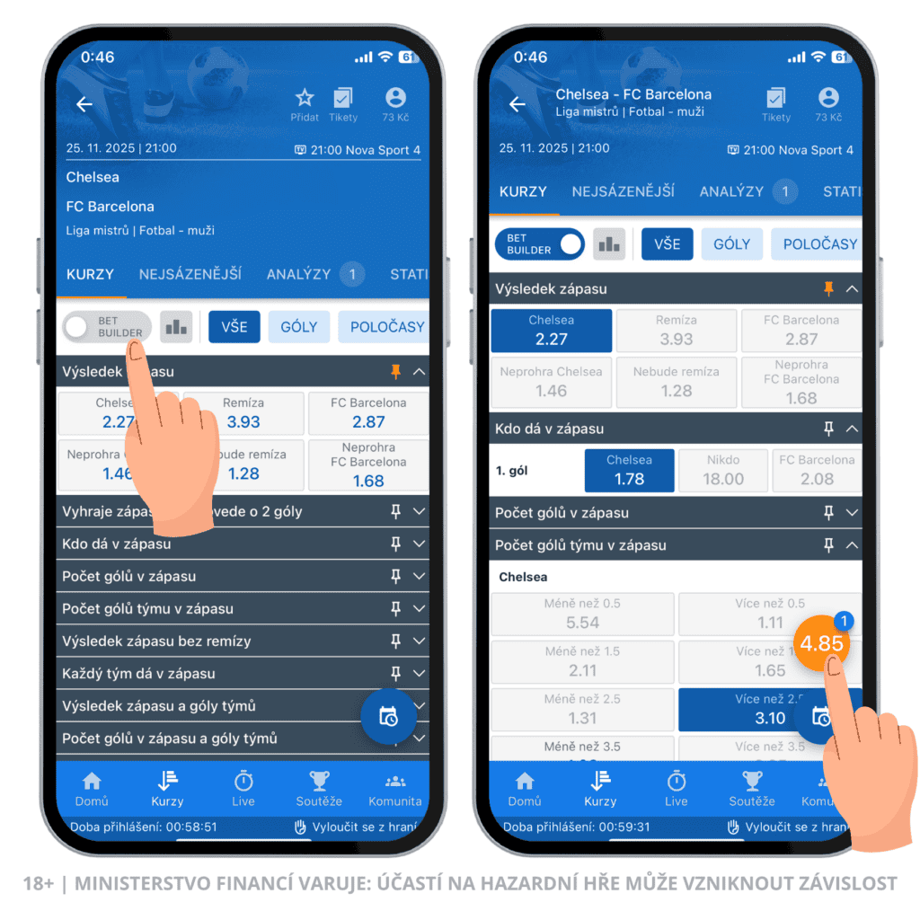 Tipsport BetBuilder sázka 1