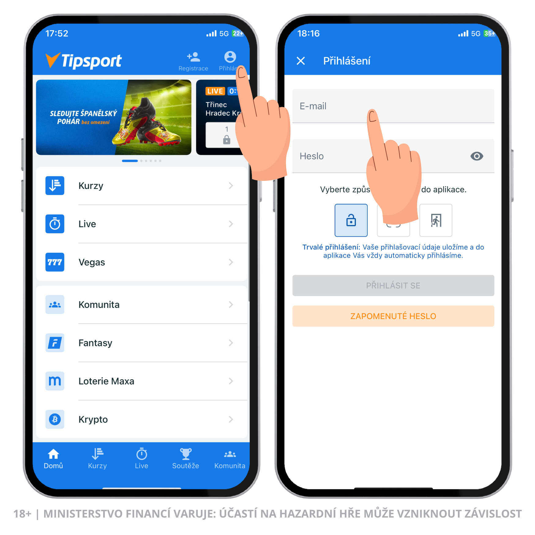 Tipsport registrace a přihlášení 4