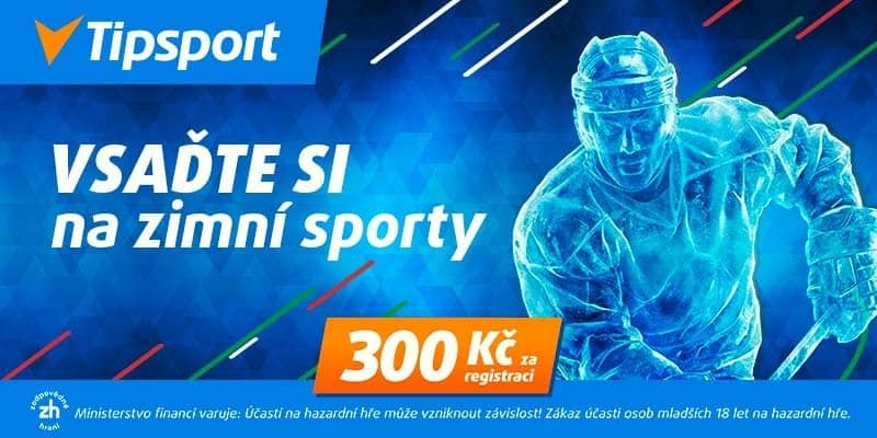 Bonus 300 Kč na zimní sporty s Tipsportem