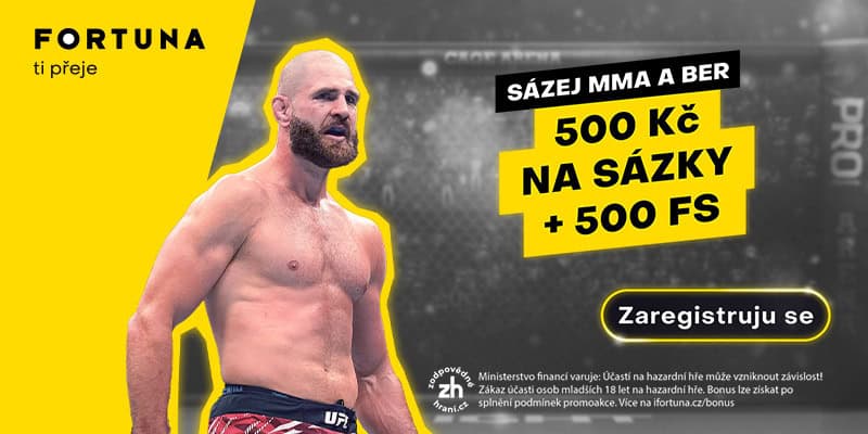 Fortuna MMA bonus 500 Kč + 500 FS