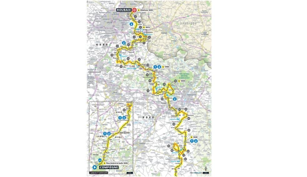 Paříž-Roubaix 2026 mapa