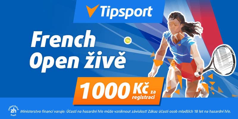 French Open s bonusem 1000 Kč od Tipsportu