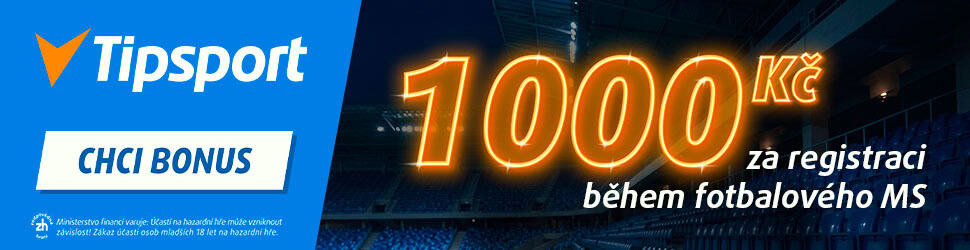 1000 Kč Tipsport bonus během MS ve fotbale