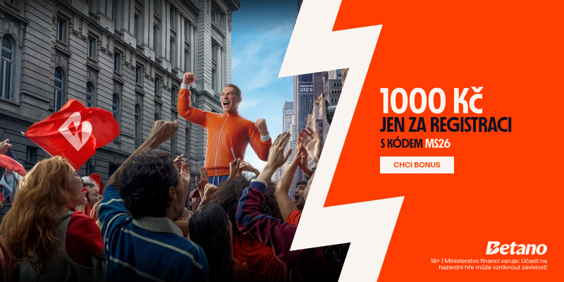 Betano bonus 1000 Kč s kódem MS 26