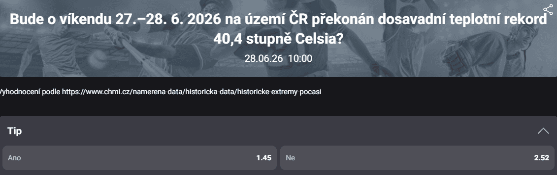 Fortuna sázky na teplotu
