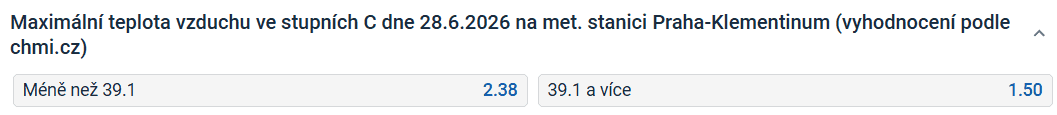 Sázka na teplotu u Tipsportu a Chance