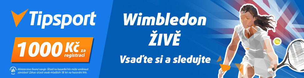 Sledujte Wimbledon a berte bonus 1000 Kč od Tipsportu