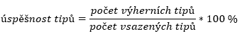výpočet úspěšnosti
