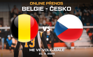 Kde sledovat Belgie – Česko živě |21.9.| Live stream zdarma na osmifinále ME ve volejbale 2026