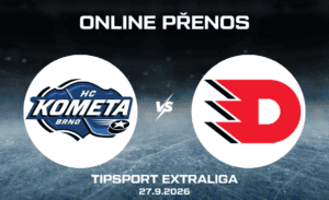 ONLINE: Kometa Brno - Pardubice Tipsport extraliga 27. 9. 2026